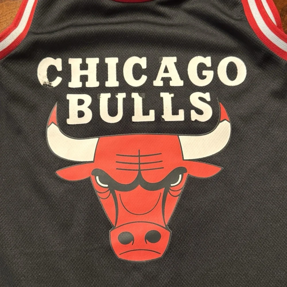 Signed Sz 7-8 YEAR Chicago Bulls Lavine #8 Basketball Jersey NBA, Kids Black Red